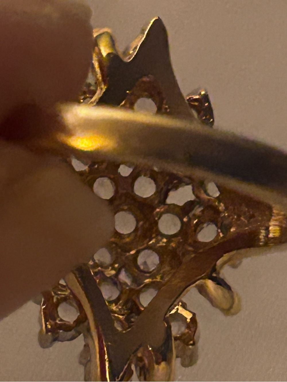Vintage Gold-Tone Cluster Ring with Clear Stones - Picture 4 of 5